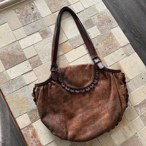 Misses Pick Y2K Genuine Leather Brown Shoulder Bag